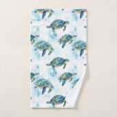 Turtles Watercolor Pattern Bad Handdoek (Handdoek)