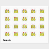 Turtles with love heart illustration ronde sticker (Vel)