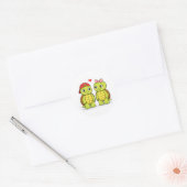 Turtles with love heart illustration ronde sticker (Envelop)