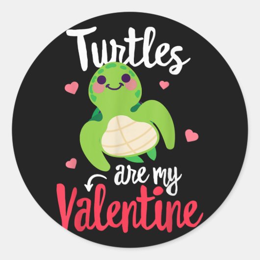 Turtles zijn mijn Valentijn Funny Valentijnsdag Si Ronde Sticker (Voorkant)