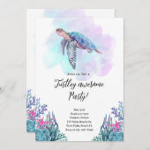 Turtley Awesome Feest Uitnodiging (Voorkant / Achterkant)