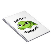 Turtley Awesome Grappige Schildpad Woordspeling Notitieboek (Rechterzijde)