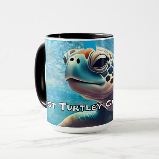 Turtley Chillin' Zee Turtle Close-up Ocean Vibes Mok (Voorkant links)