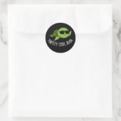 Turtley Cool Guy Funny Turtle Pun Dark BG Ronde Sticker (Tas)