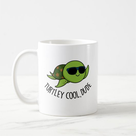 Turtley Cool Guy Funny Turtle Pun Koffiemok (Links)