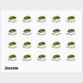 Turtley Cool Guy Funny Turtle Pun Ronde Sticker (Vel)