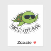 Turtley Cool Guy Funny Turtle Pun Sticker (Vel)