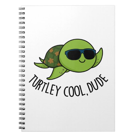 Turtley Coole Kerel Grappige Schildpad Pun Notitieboek (Voorkant)