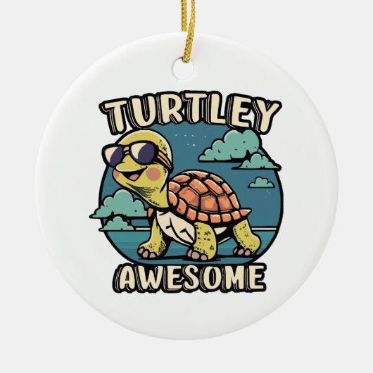 Turtley Geweldig Keramisch Ornament (Voorkant)