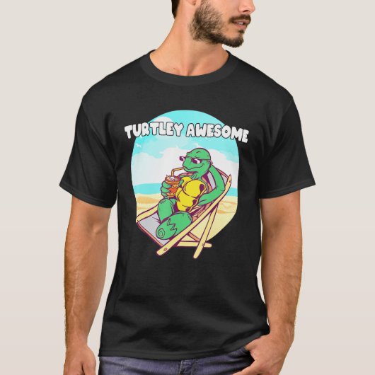 Turtley Geweldige - Cool Turtle Ocean T-shirt (Voorkant)