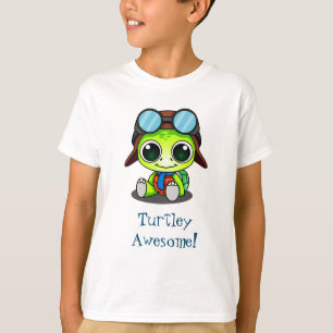 Turtley Geweldige Cute Cartoon Turtle in Aviator P T-shirt