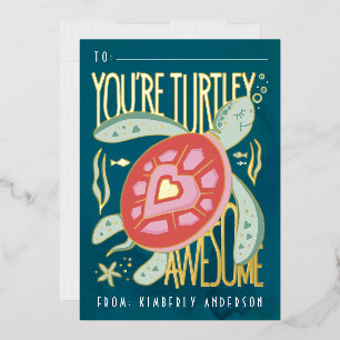 Turtley Geweldige Folie geperste Kaart