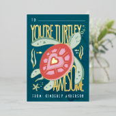 Turtley Geweldige Folie geperste Kaart (Staand Voorkant)