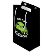 Turtley Geweldige Funny Turtle Pun Dark BG Klein Cadeauzakje (Voorkant Gekanteld)