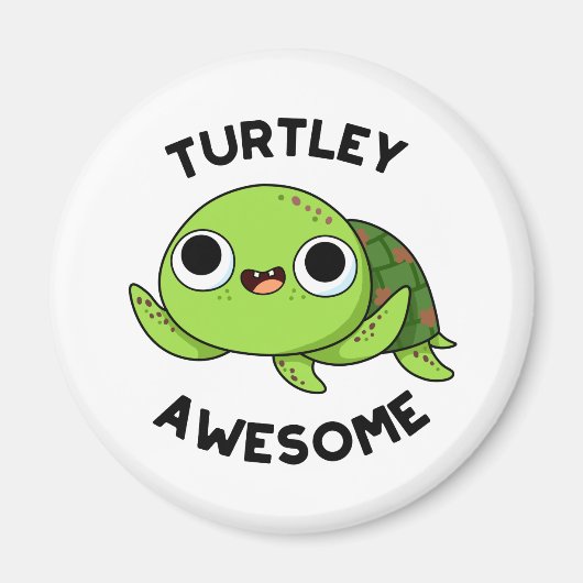 Turtley Geweldige Funny Turtle Pun Magneet (Voorkant)