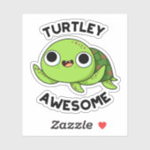 Turtley Geweldige Funny Turtle Pun Sticker (Vel)
