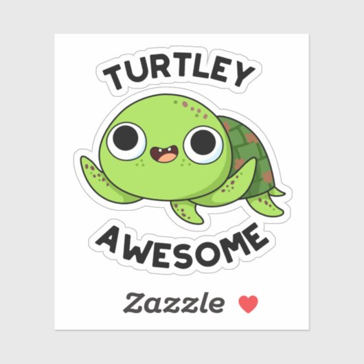 Turtley Geweldige Funny Turtle Pun Sticker (Vel)