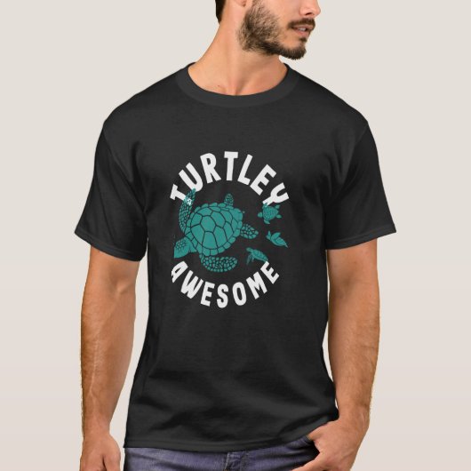 Turtley Geweldige Funny Turtle T-shirt (Voorkant)