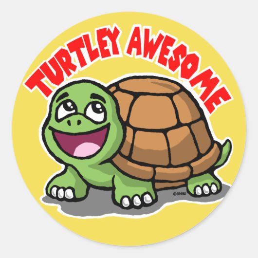 Turtley Geweldige Ronde Sticker (Voorkant)