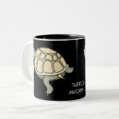 TURTLEY GEWELDIGE schildpad cadeau mok! Tweekleurige Koffiemok (Voorkant links)