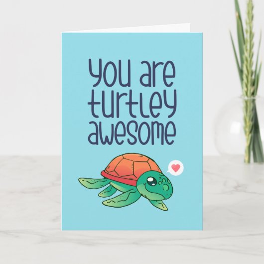 Turtley Geweldige Turtle Pun Funny Valentijnsdag Feestdagen Kaart (Voorkant)