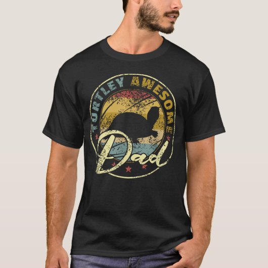 Turtley Geweldige Vader Grappige Schildpad Grappig T-shirt (Voorkant)
