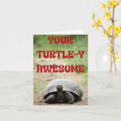 Turtley Geweldige verjaardagswensen voor een Slow- Kaart (Gele Bloem)