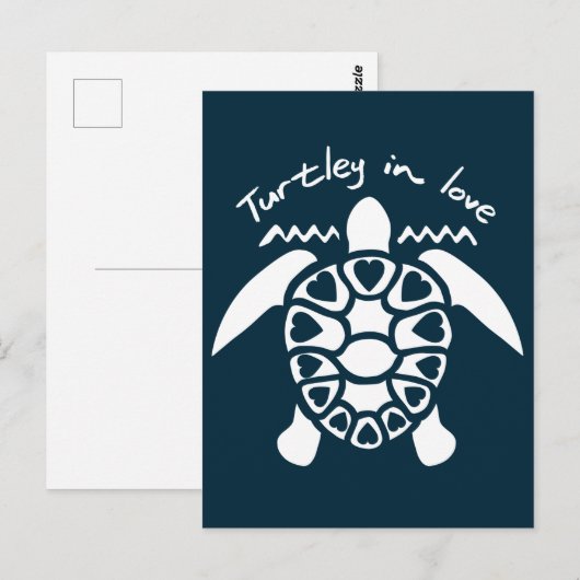 Turtley in Love Briefkaart (Voorkant / Achterkant)
