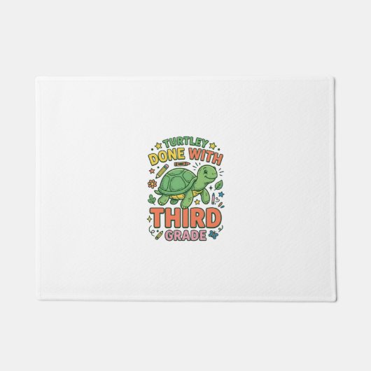 Turtley Klaar Met Derde Klas Schildpad School T-sh Deurmat (Voorkant)