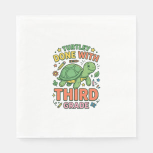Turtley Klaar Met Derde Klas Schildpad School T-sh Servet