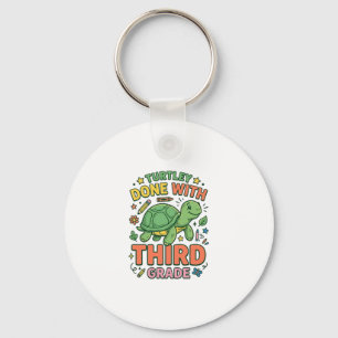 Turtley Klaar Met Derde Klas Schildpad School T-sh Sleutelhanger