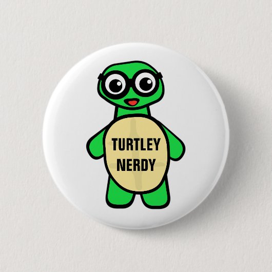 Turtley Nerdy Ronde Button 5,7 Cm (Voorkant)