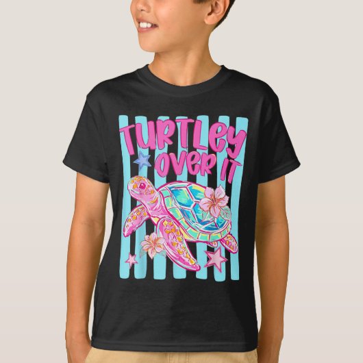 Turtley Over It Ed Turtle Turtle Sarcasme Zomer T-shirt (Voorkant)