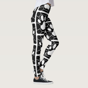 Turtley Pawsome Tortie Cat Leggings B/W