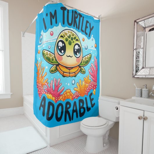 "Turtley Schattig" Douchegordijn (In situ)