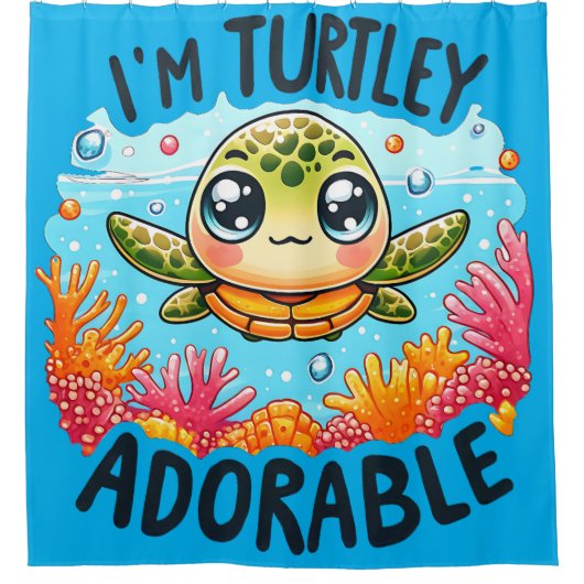 "Turtley Schattig" Douchegordijn (Voorkant)