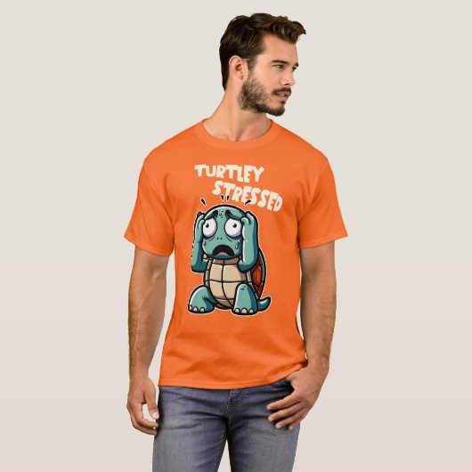 Turtley Stressed - Grappig Turtle Pun Design T-shirt (Voorkant volledig)