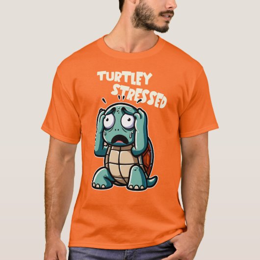 Turtley Stressed - Grappig Turtle Pun Design T-shirt (Voorkant)