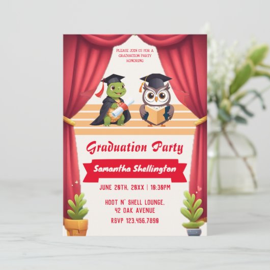 "Turtley Wise: Een Afstuderen Uil-stravaganza!" Kaart (Staand voorkant)