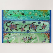 TURTLS EN DOLPHINS ABORIGINAL ART PUZZLE LEGPUZZEL (Horizontaal)