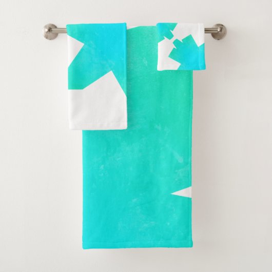 Turuqoise Green Blue Abstract Art Bath Towels Bad Handdoek (Insitu)