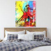 Tus Labios de Rubi - Uw Ruby Lips Tango Canvas Afdruk (Insitu (Slaapkamer))