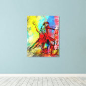 Tus Labios de Rubi - Uw Ruby Lips Tango Canvas Afdruk (Insitu (Houten vloer))