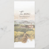 Tuscaans Wijngaard Huwelijksmenu | Italiaanse Plat Menu (Voorkant)