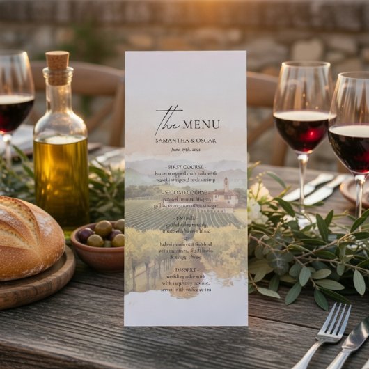 Tuscaans Wijngaard Huwelijksmenu | Italiaanse Plat Menu