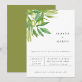 Tuscaanse Olijftak Trouwuitnodiging Aankondiging (Voorkant / Achterkant)