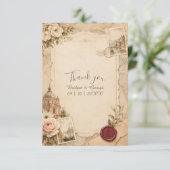 Tuscaanse vintage bruiloft met reis kaarten (Staand voorkant)