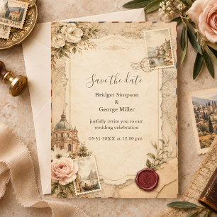 Tuscaanse vintage bruiloft met reis kaarten