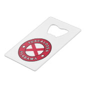 Tuscaloosa Alabama Creditkaart Flessenopener (Voorkant Gekanteld)