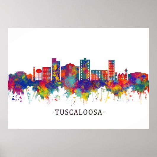 Tuscaloosa Alabama Skyline Poster (Voorkant)